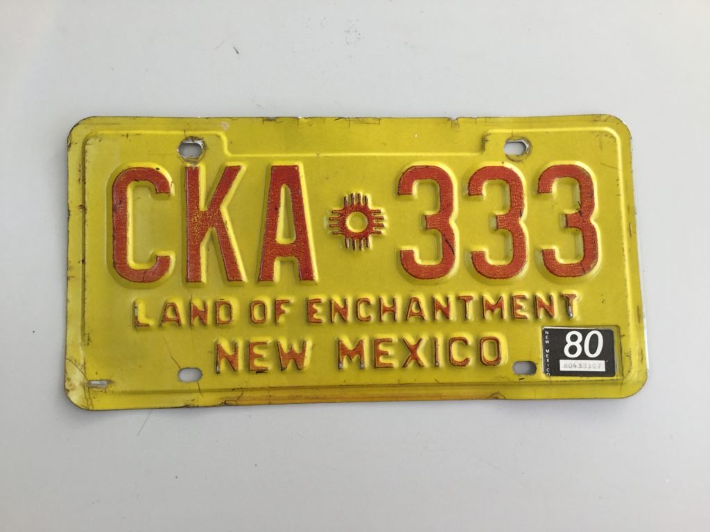 New Mexico Vehicle Registration Plate 1980 | Old School Tools