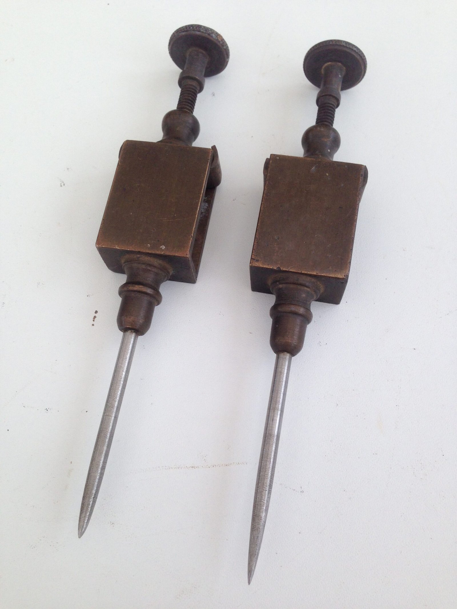 7″ Brass trammel Heads | Old School Tools