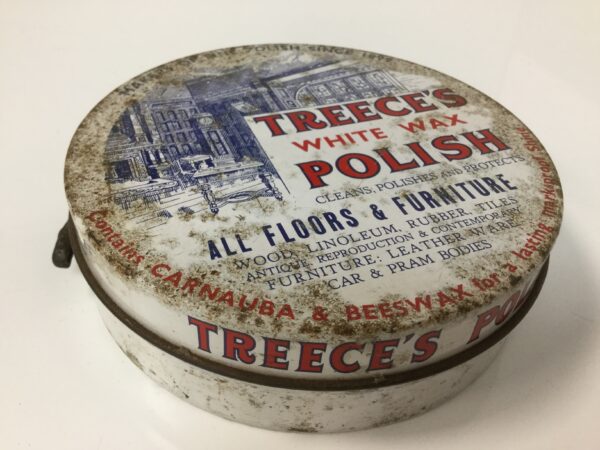 Vintage TREECES White Wax Polish Tin. (16227) - Image 6