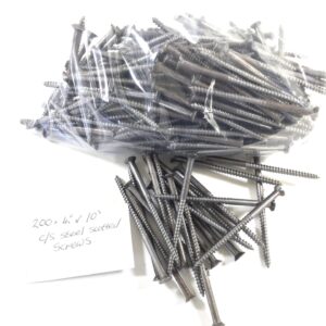 200 x 4”  No:10s. C/S Steel Slotted Screws.(41413)