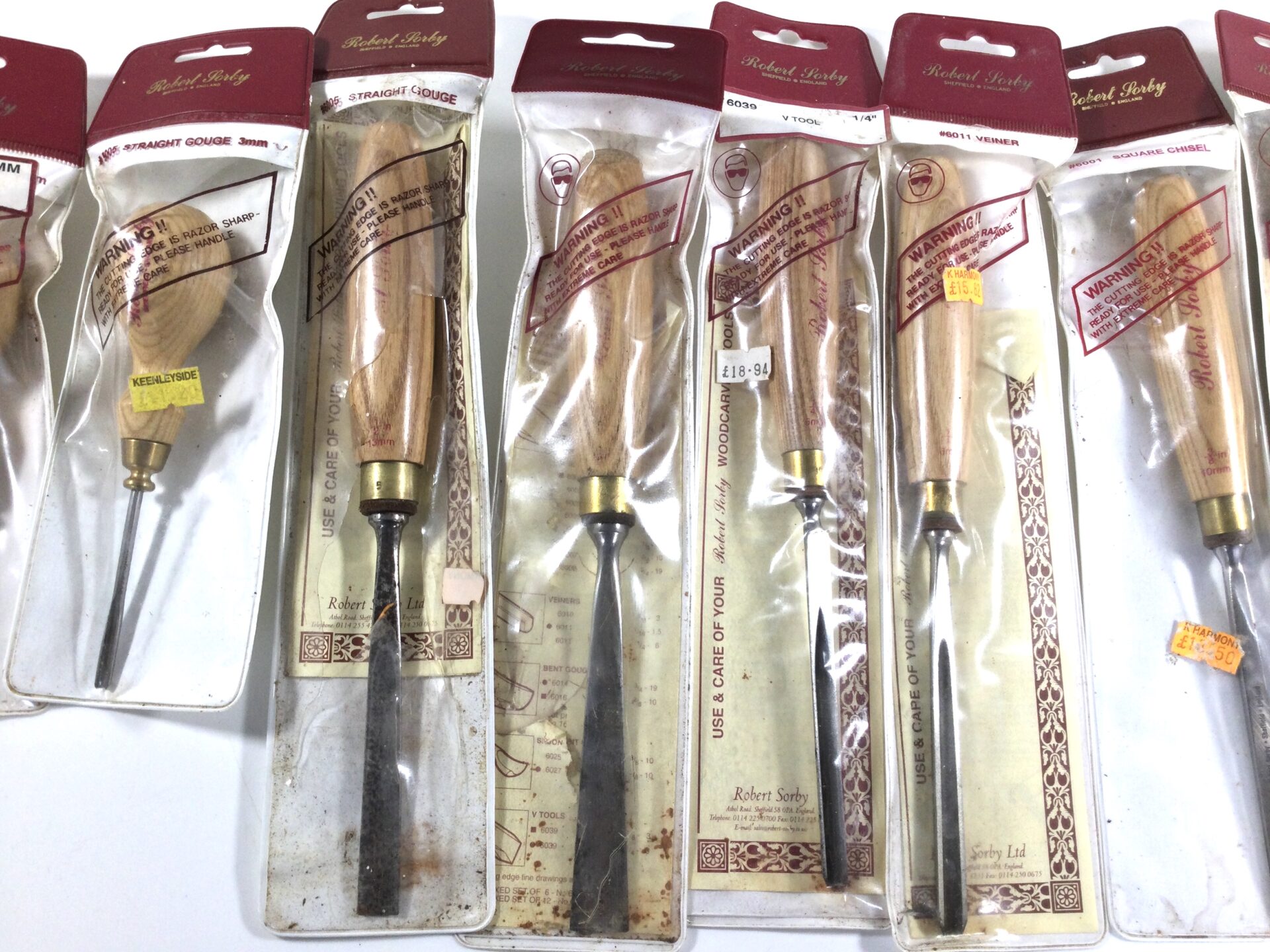 9 Number ROBERT SORBY Carving Tools. (41317) - Image 3
