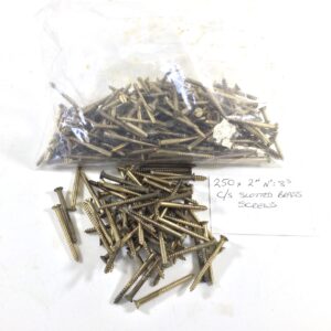 250. X 2” No:8s. C/S Slotted Brass Screws. (41415)