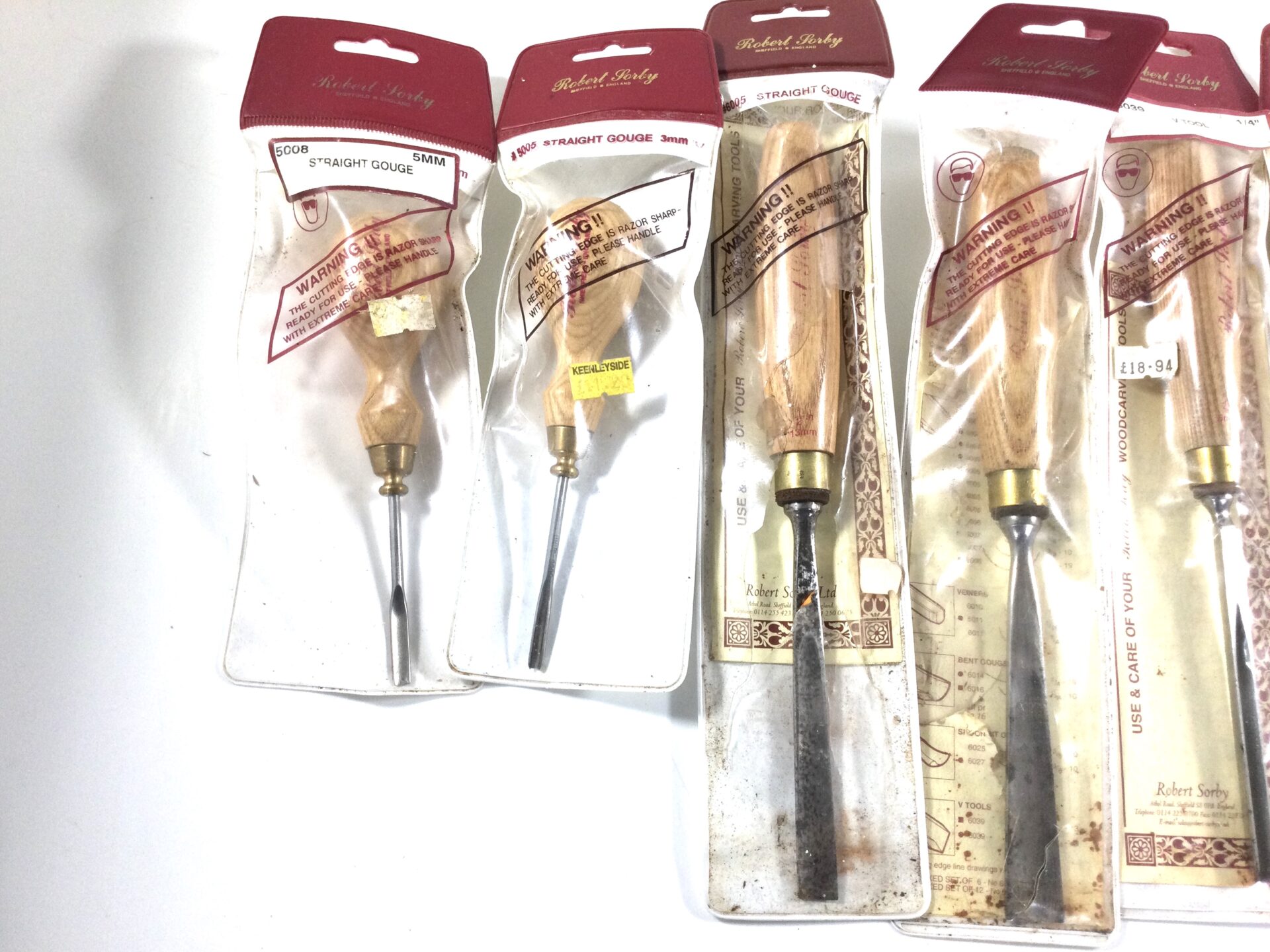 9 Number ROBERT SORBY Carving Tools. (41317) - Image 2