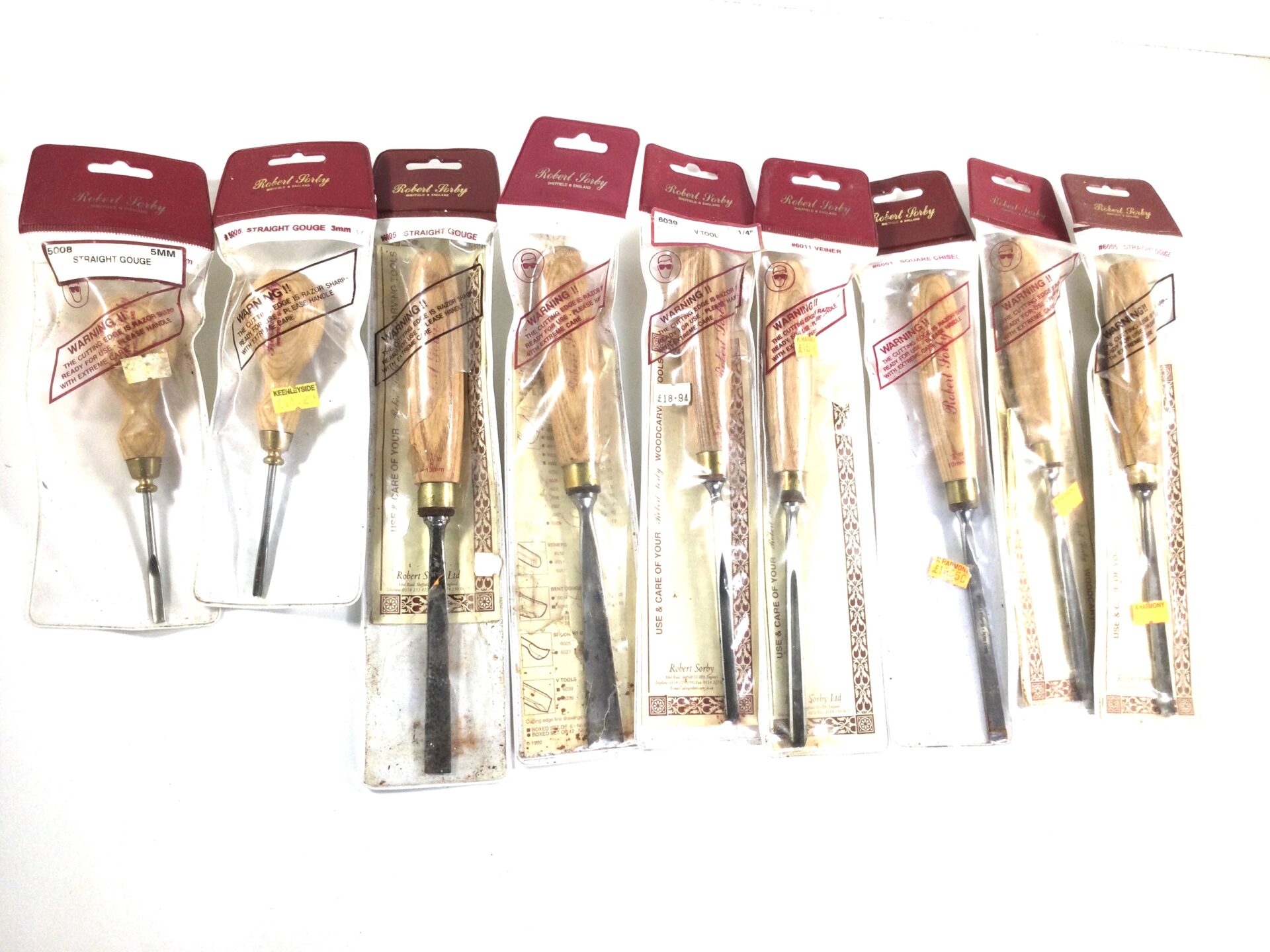 9 Number ROBERT SORBY Carving Tools. (41317) - Image 8