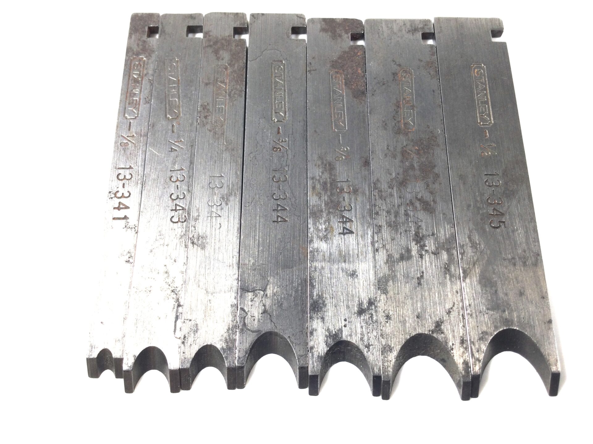 7 Number Beading Cutters for STANLEY #45 & 55 planes. (41870)