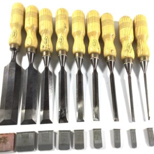 Set of 9 MARPLES Bevel Edge Chisels with Ash Handles.  (42124).
