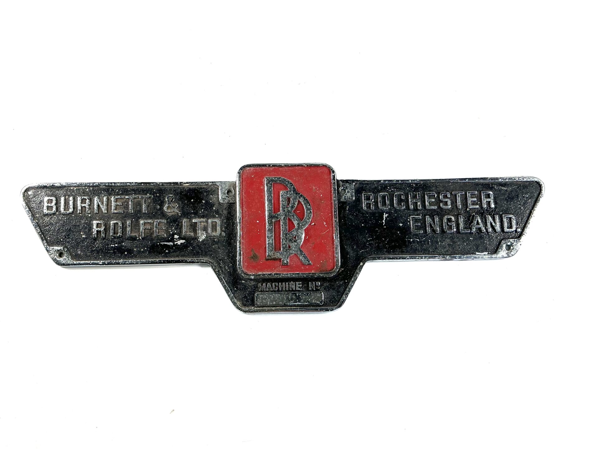 BURNETT & ROLFE Ltd. Cast metal manufacturers plate. (43246)